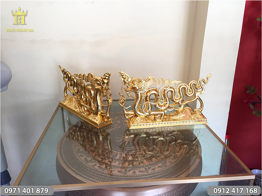 tượng rồng dát vàng 30cm